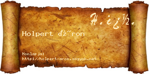 Holpert Áron névjegykártya